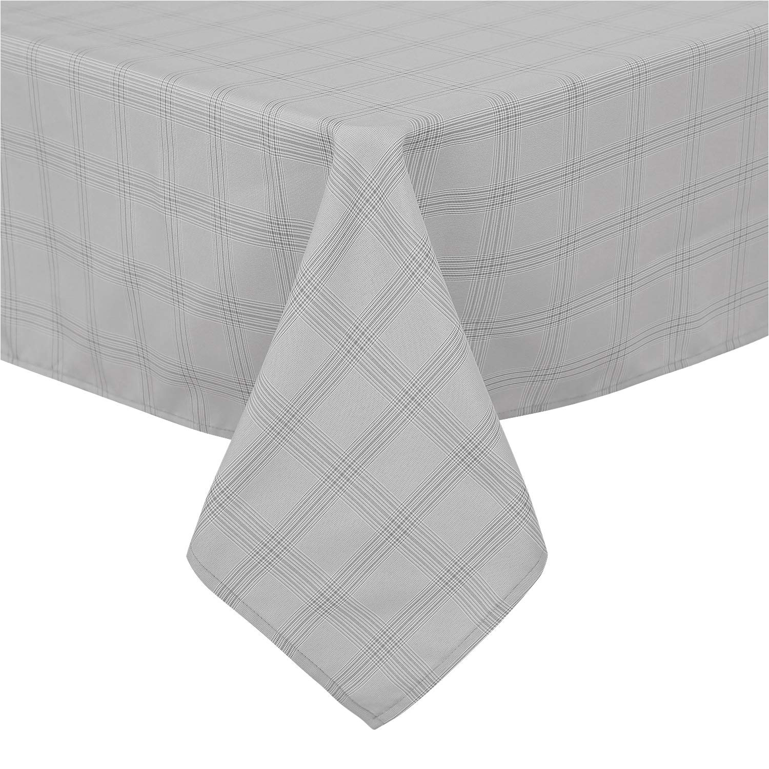 amazon com deconovo light grey checkered tablecloths rectangular polyester tablecloth water resistant plaid table cloths table cover for dining table 54x72