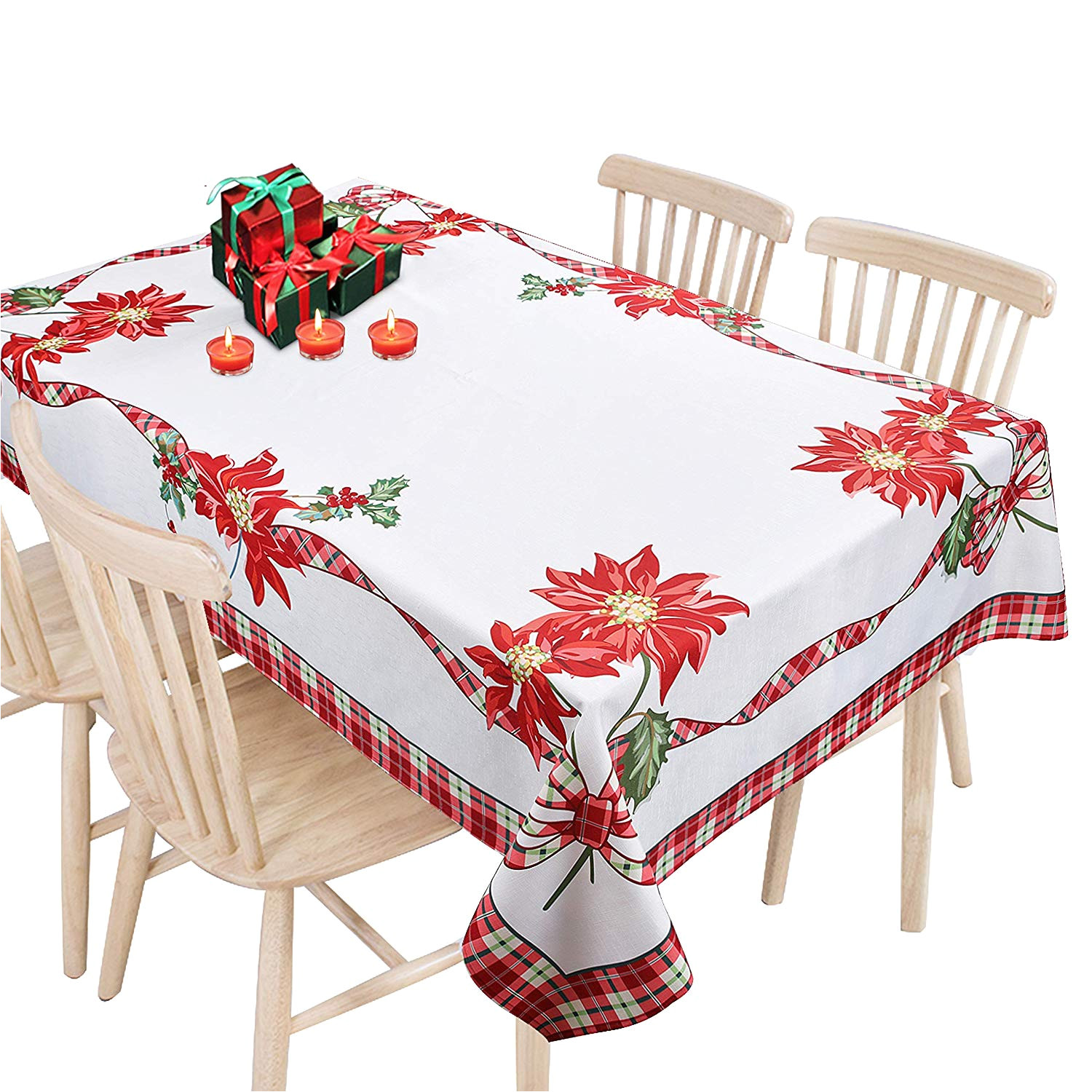 amazon com yinfung christmas decoration 60 x 84 linen fabric tablecloth home kitchen