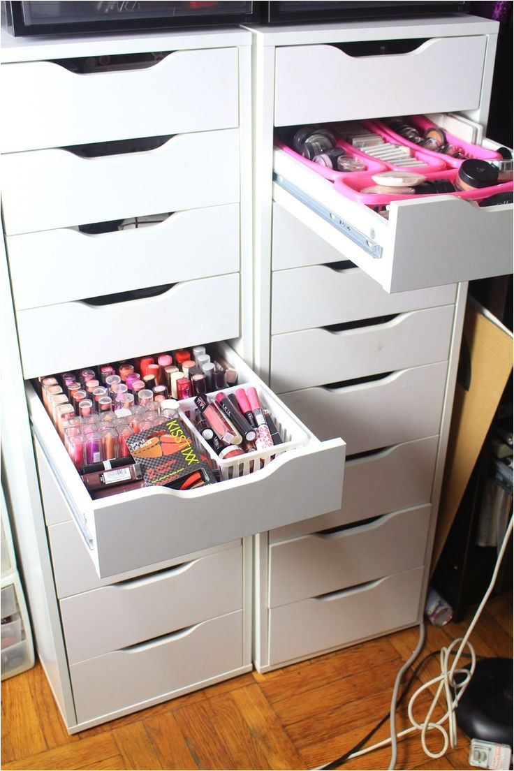 diva makeup queen diy ikea alex drawers for makeup collection storage