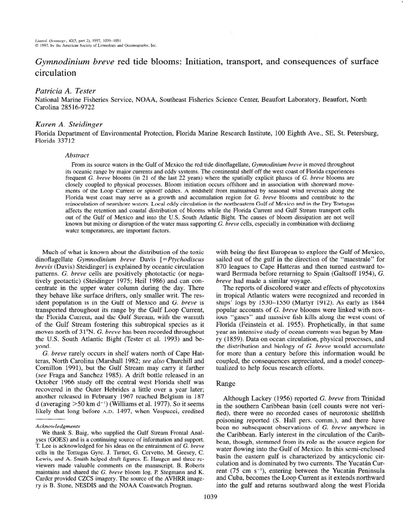 pdf an assessment of florid a r ed t ide causes consequences and management strategies