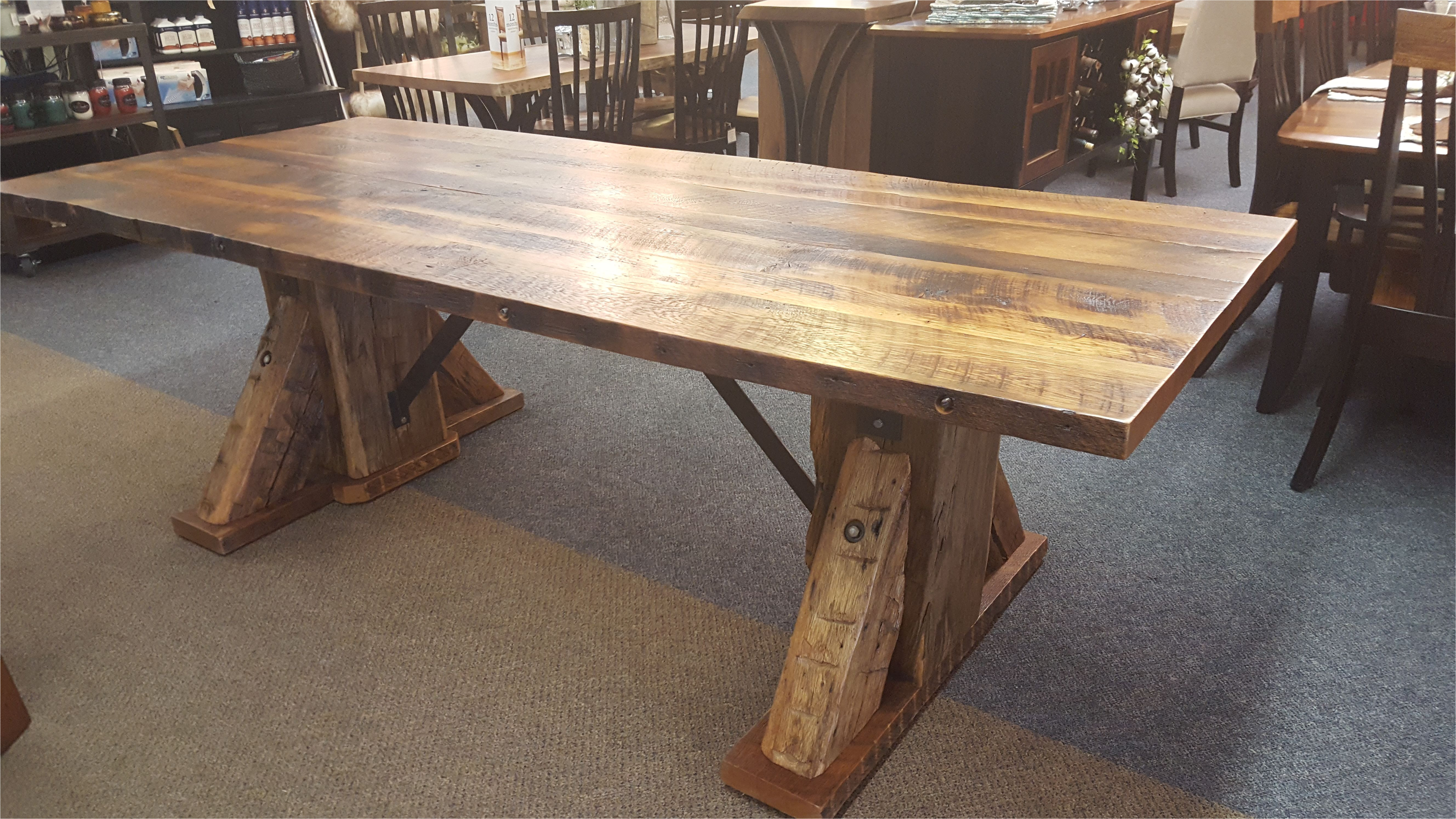 this one of a kind barnwood table made of chestnut wood from an old farmhouse