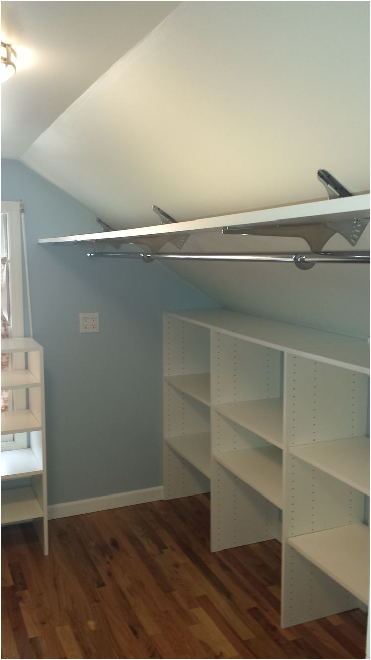 angled brackets used to maximize space in attic closet closet redo in 2019 attic attic closet attic bedrooms