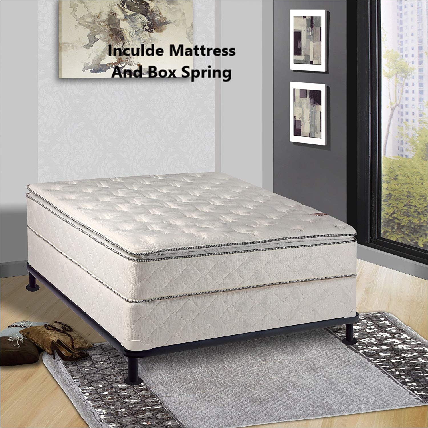 amazon com continental sleep 10 inch medium mattress queen size kitchen dining