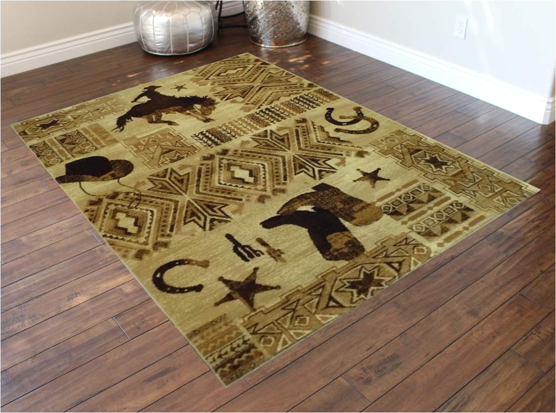 amazon com western area rug design 385 lodge 7 feet 7 inch x 10 feet 6 inch kitchen dining