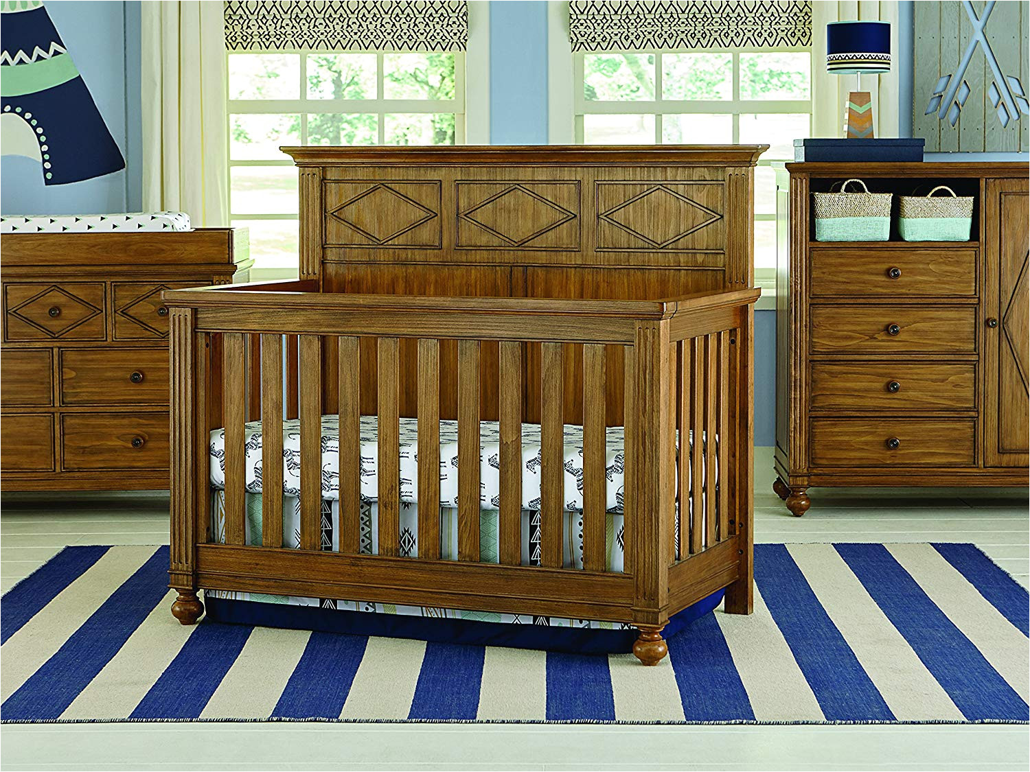 amazon com bassett baby kids 4 in 1 convertible crib rustic brownstone baby