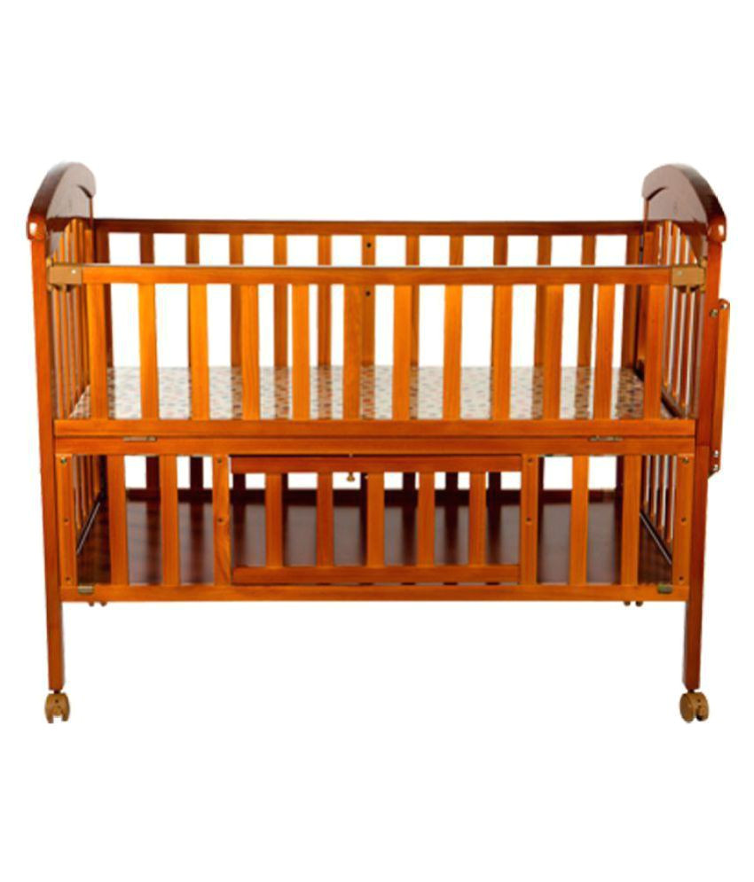 mee mee wooden baby cot with cradle cream