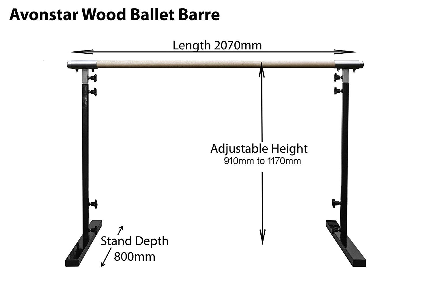 avonstar classics range ballet barre freestanding fully adjustable 50mm wood amazon co uk sports outdoors