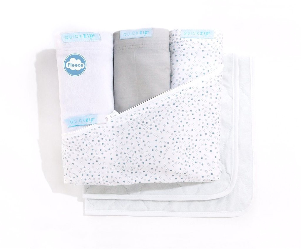 deluxe crib variety starter pack in gray dot includes 1 wraparound base 3 zip