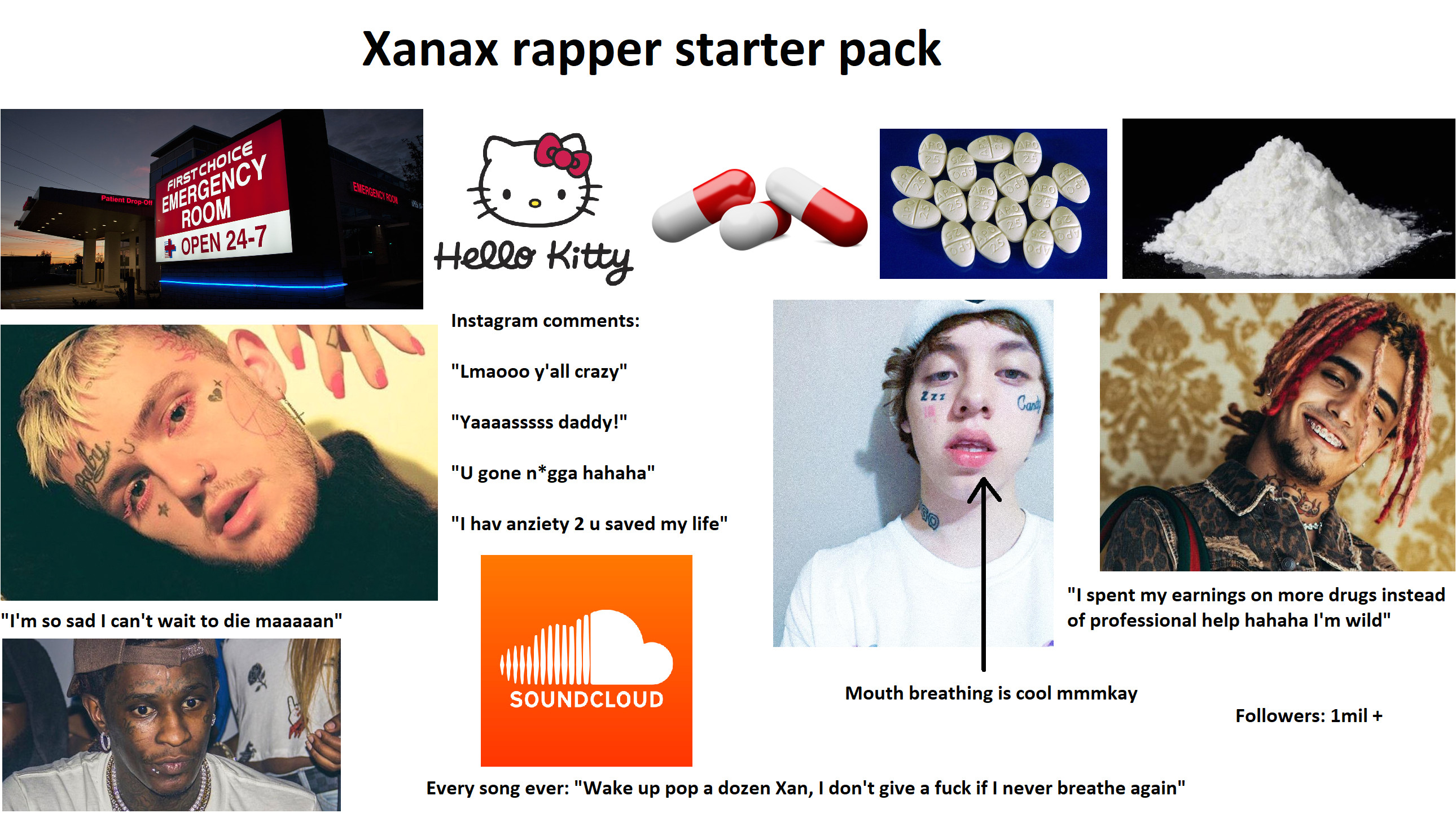 3334 xanax rapper starter pack