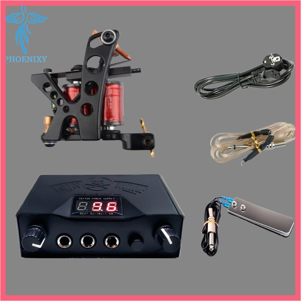 permanent makeup machine tattoo beginner kits 8 wrap coils guns tattoo machineset black pigment sets power