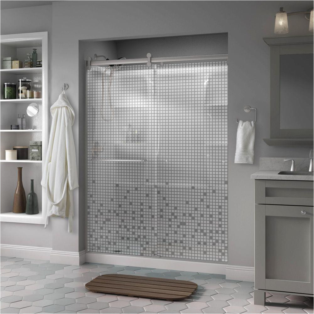 semi frameless contemporary sliding shower door