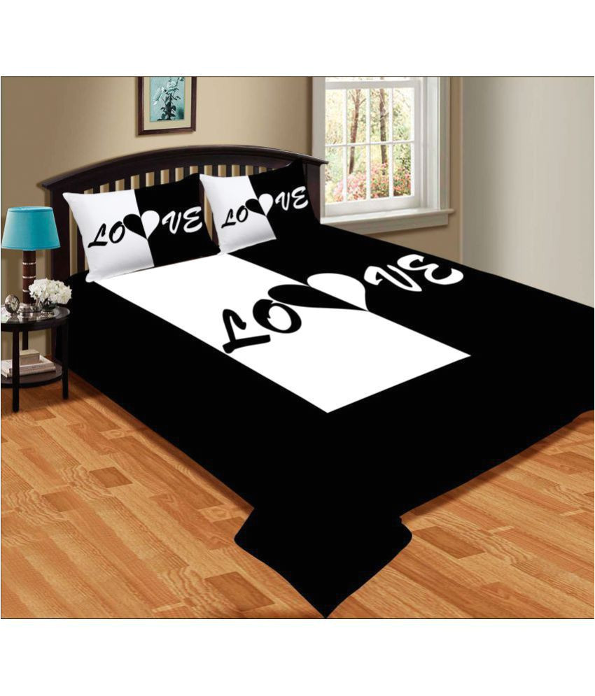 b7 creations velvet double bedsheet with 2 pillow covers