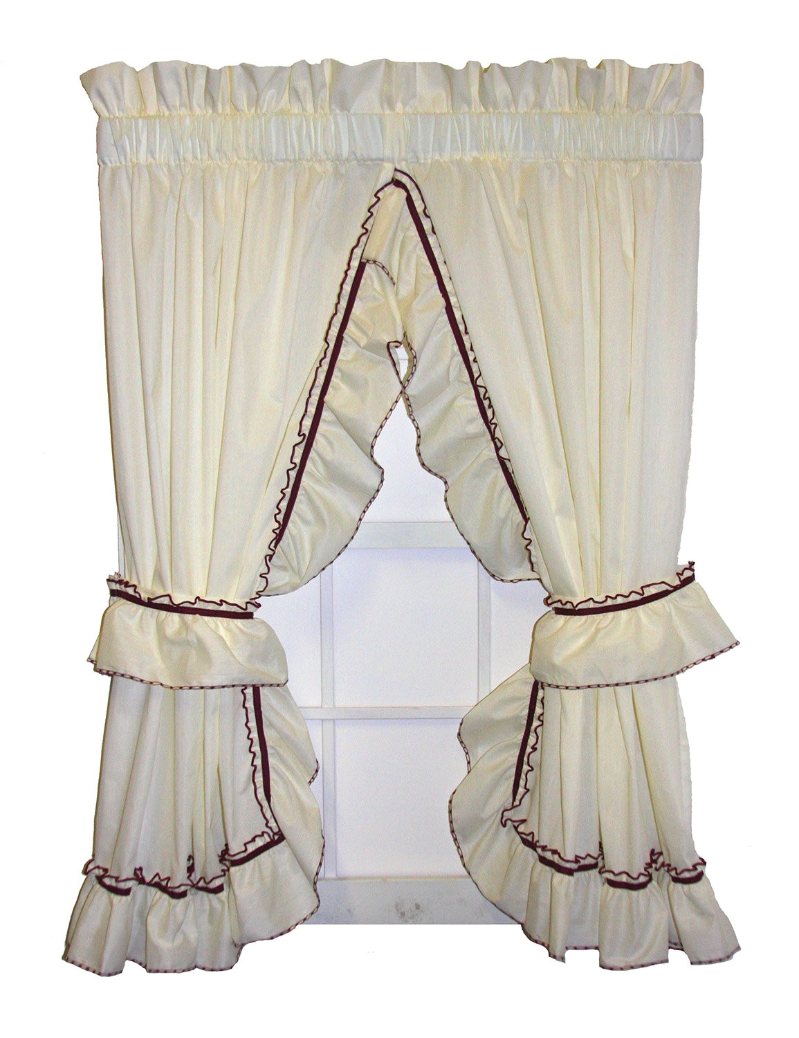 jenny country ruffled priscilla window curtains with tie backs