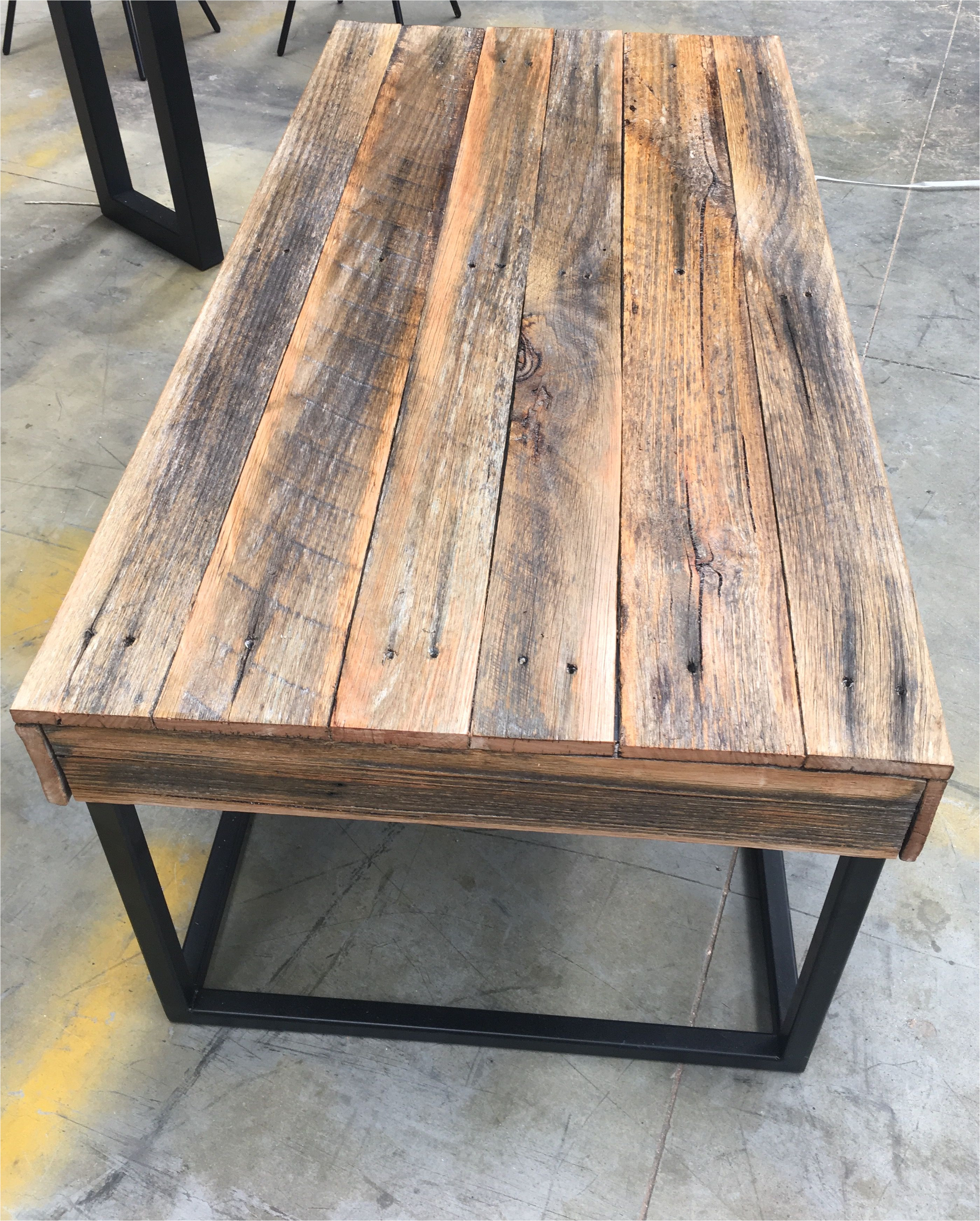recycled timber palings industrial coffee table made by recycledtimberfurnitureoz com