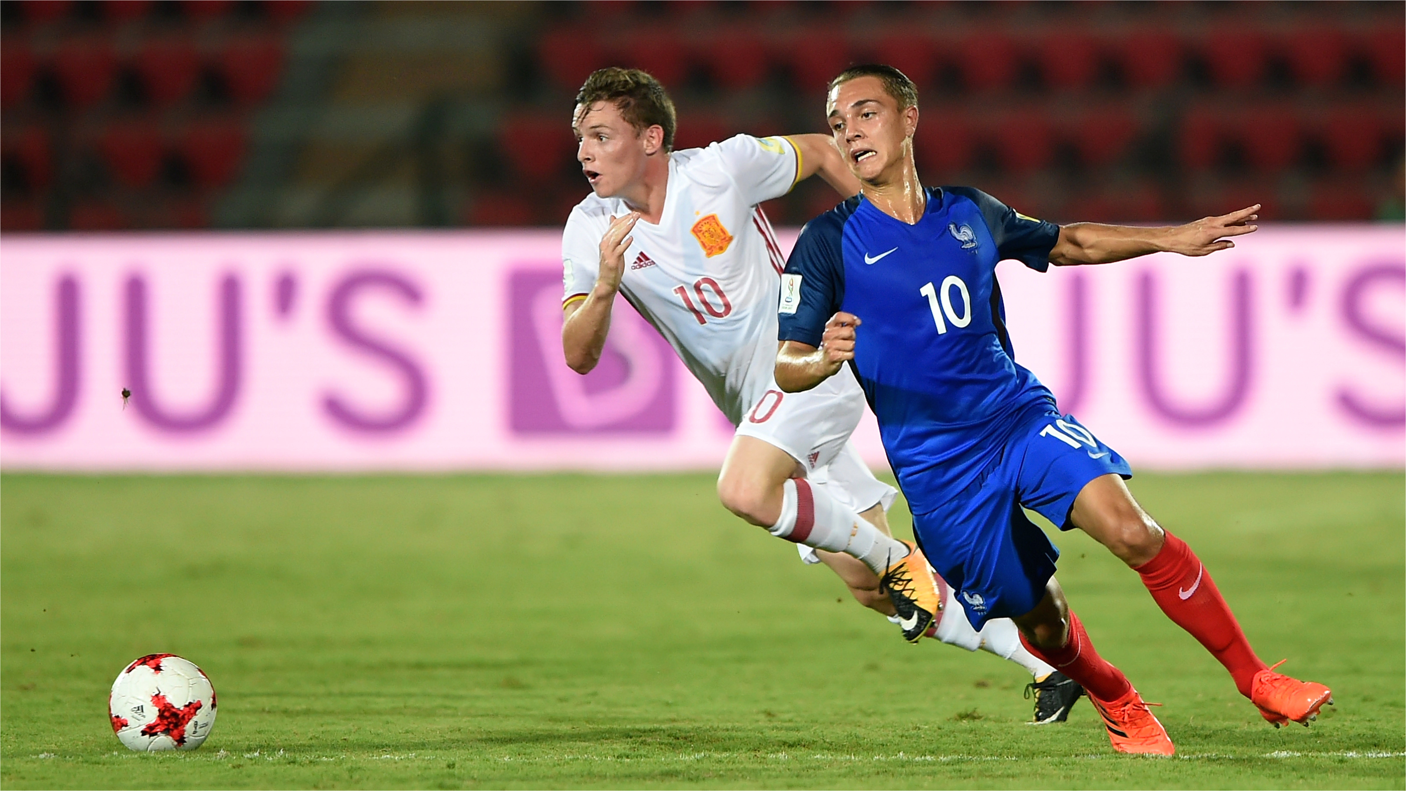 maxence caqueret of france and sergio gomez of spain in action