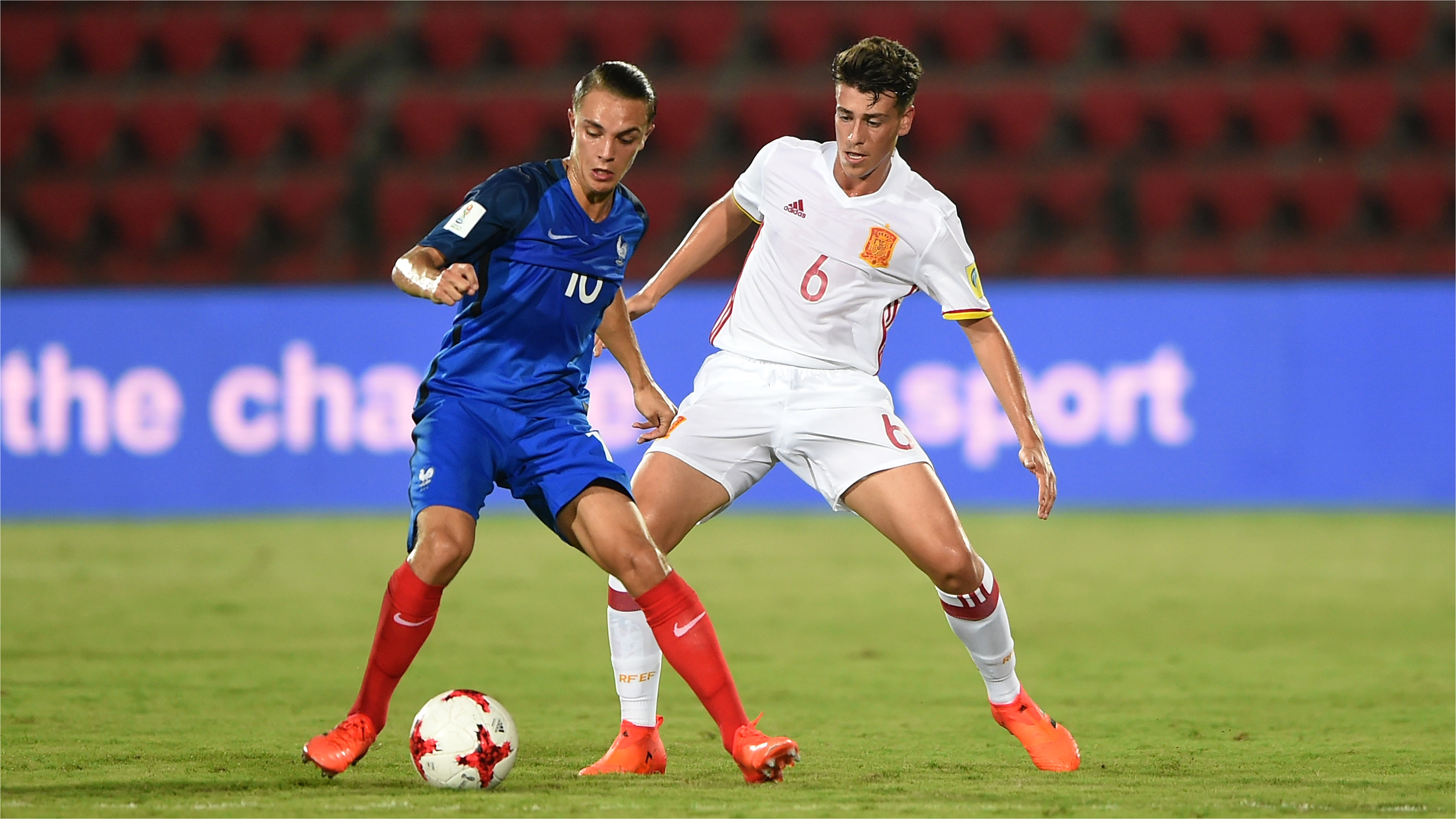 maxence caqueret of france and antonio blanco of spain in action