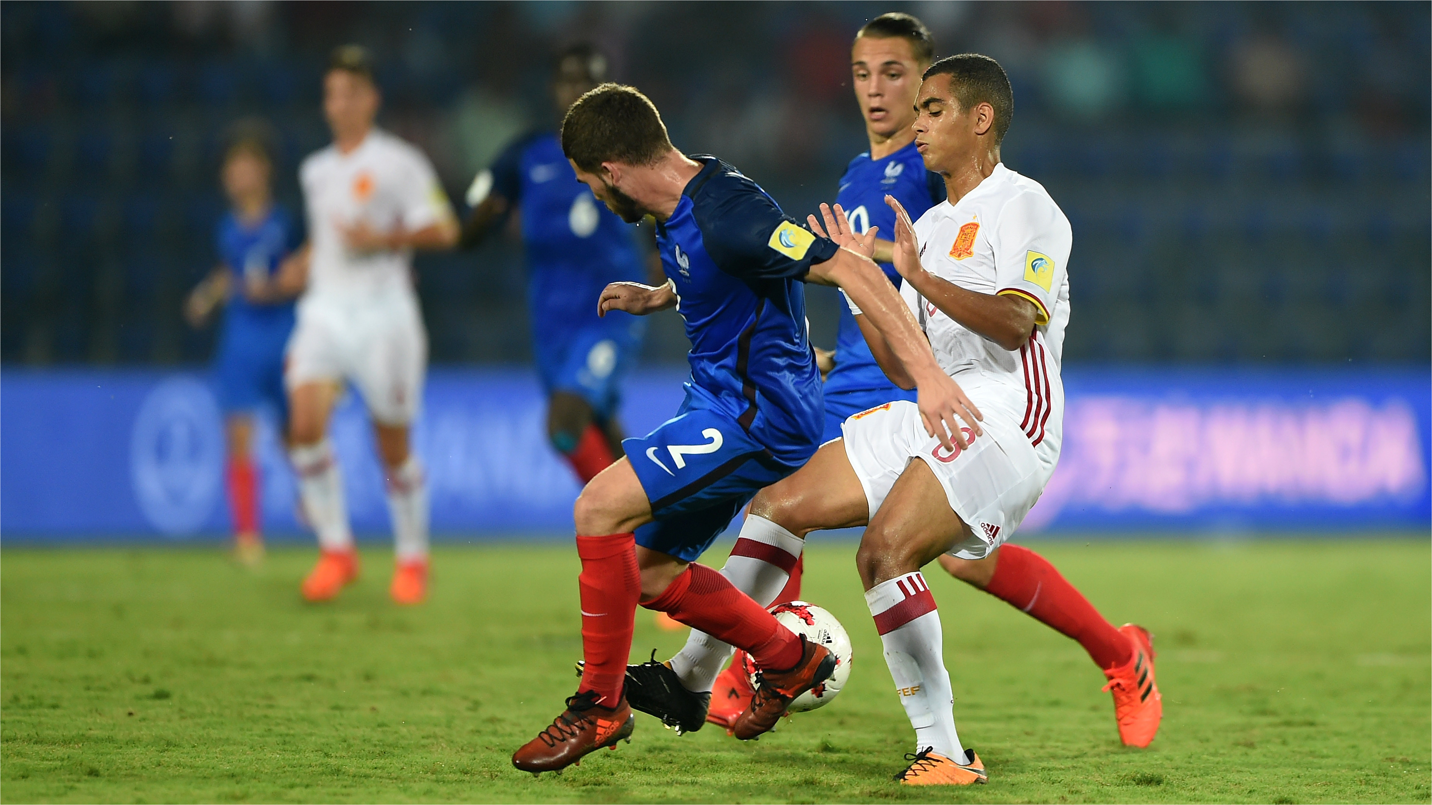 claudio gomes of france in action during the fifa u 17 world cup india 2017 round of 16 match between france and spain at indira gandhi athletic stadium on