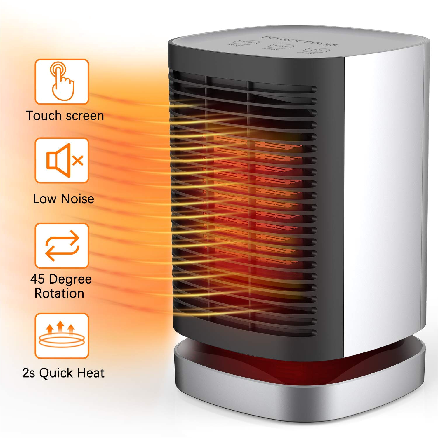amazon com ailuki portable space heater 950w with oscillating function indoor desk personal heater with tip over and overheating protection ptc electric 2s