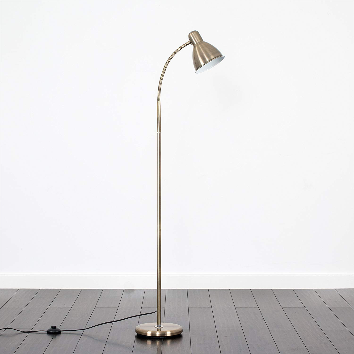 modern antique brass led adjustable reading craft floor lamp amazon co uk lighting