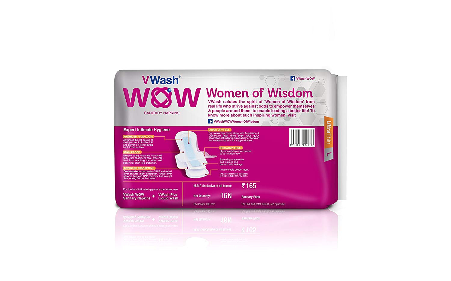 buy vwash wow sanitary napkin ultra thin 5 count regular online at low prices in india amazon in