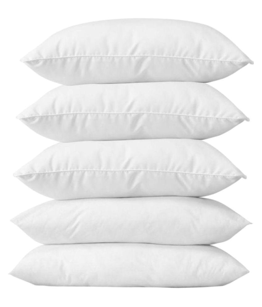 tanishka fabs set of 5 soft fibre pillow 17x27 inch