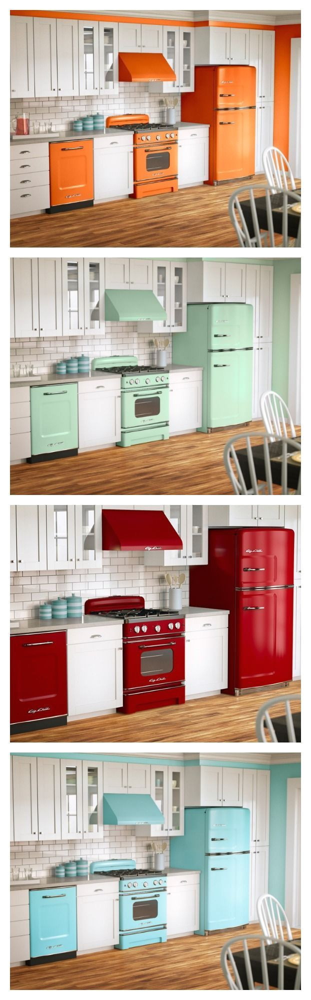 fun colors big style in a retro design fall in love with your kitchen