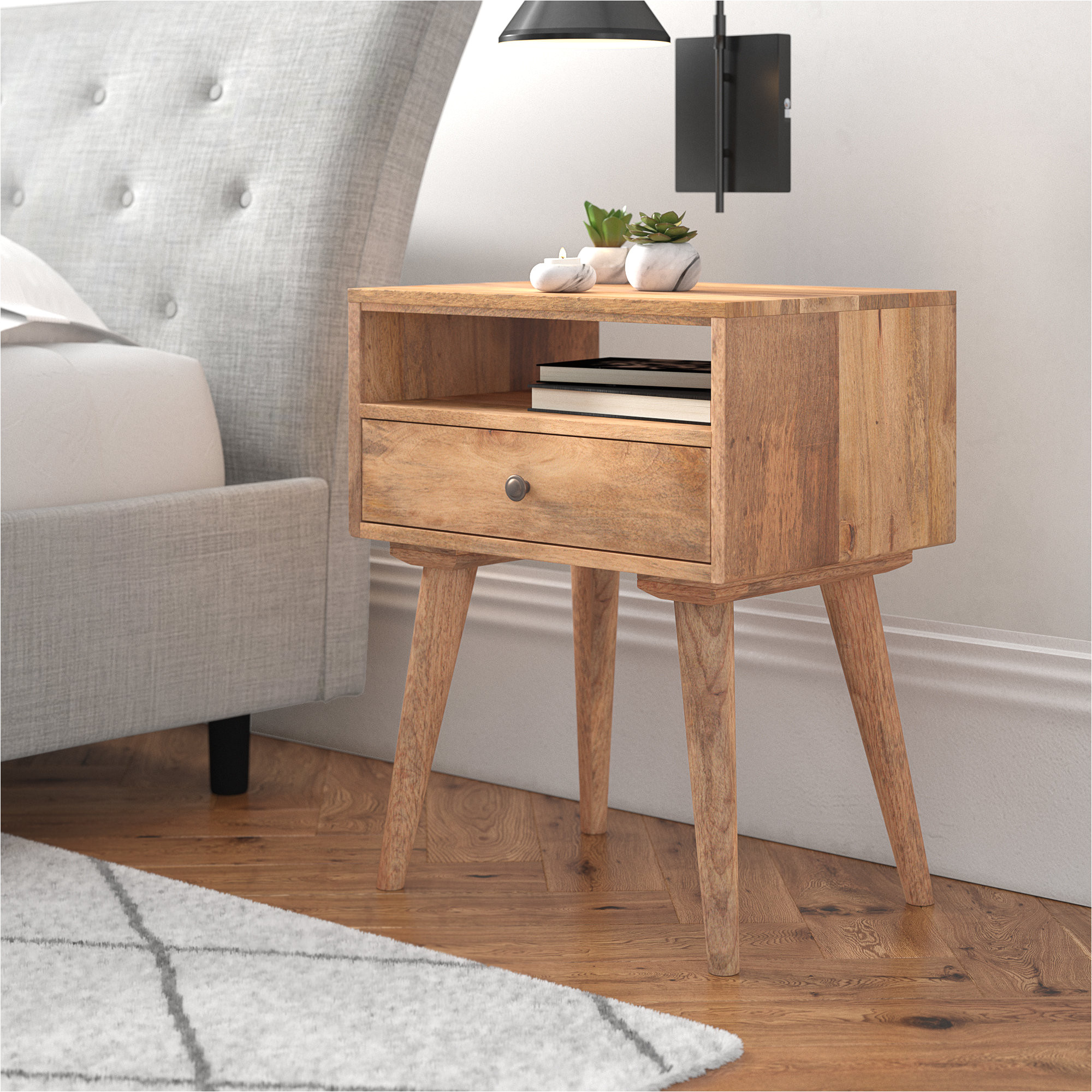 1 drawer bedside table