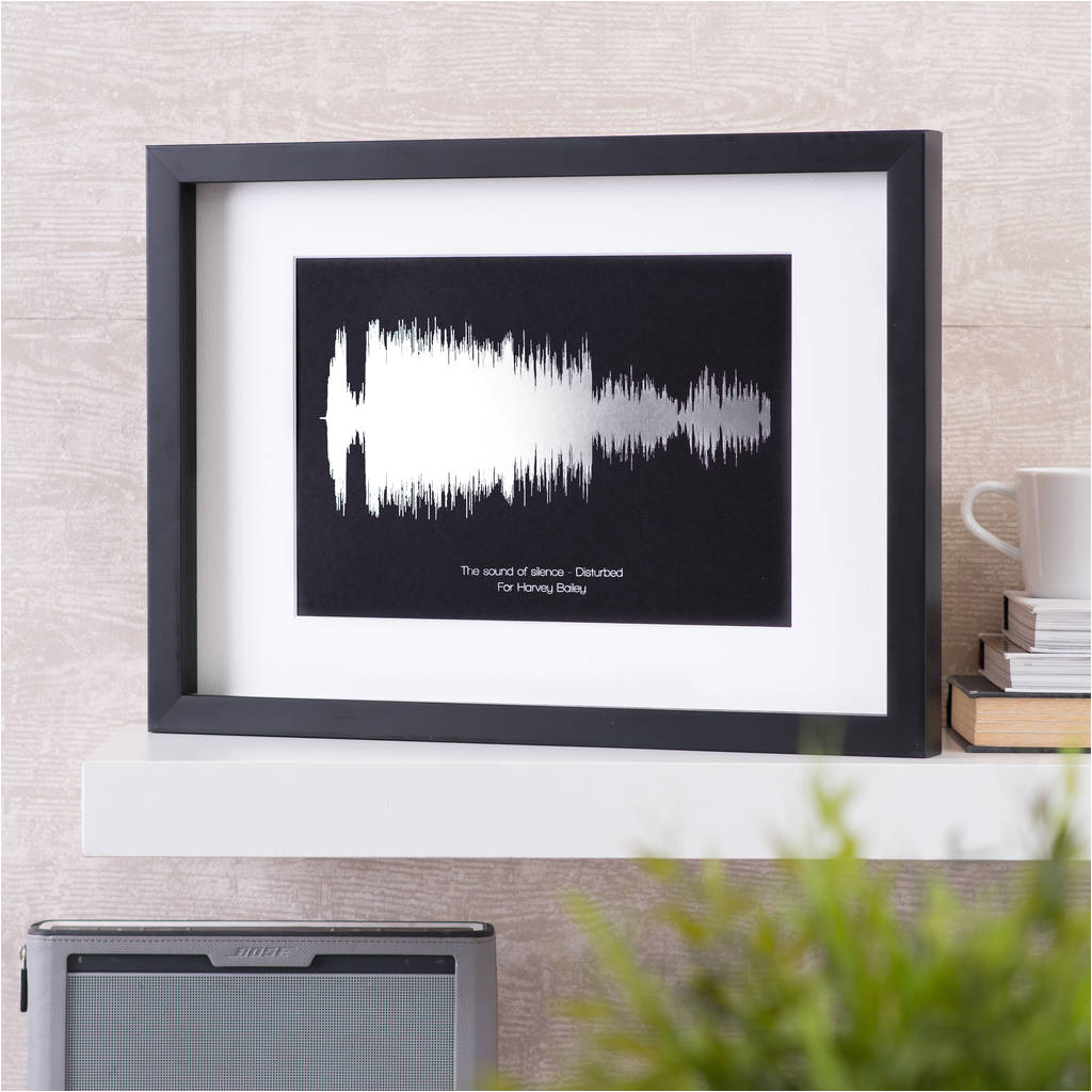 personalised metallic sound wave song print music lover