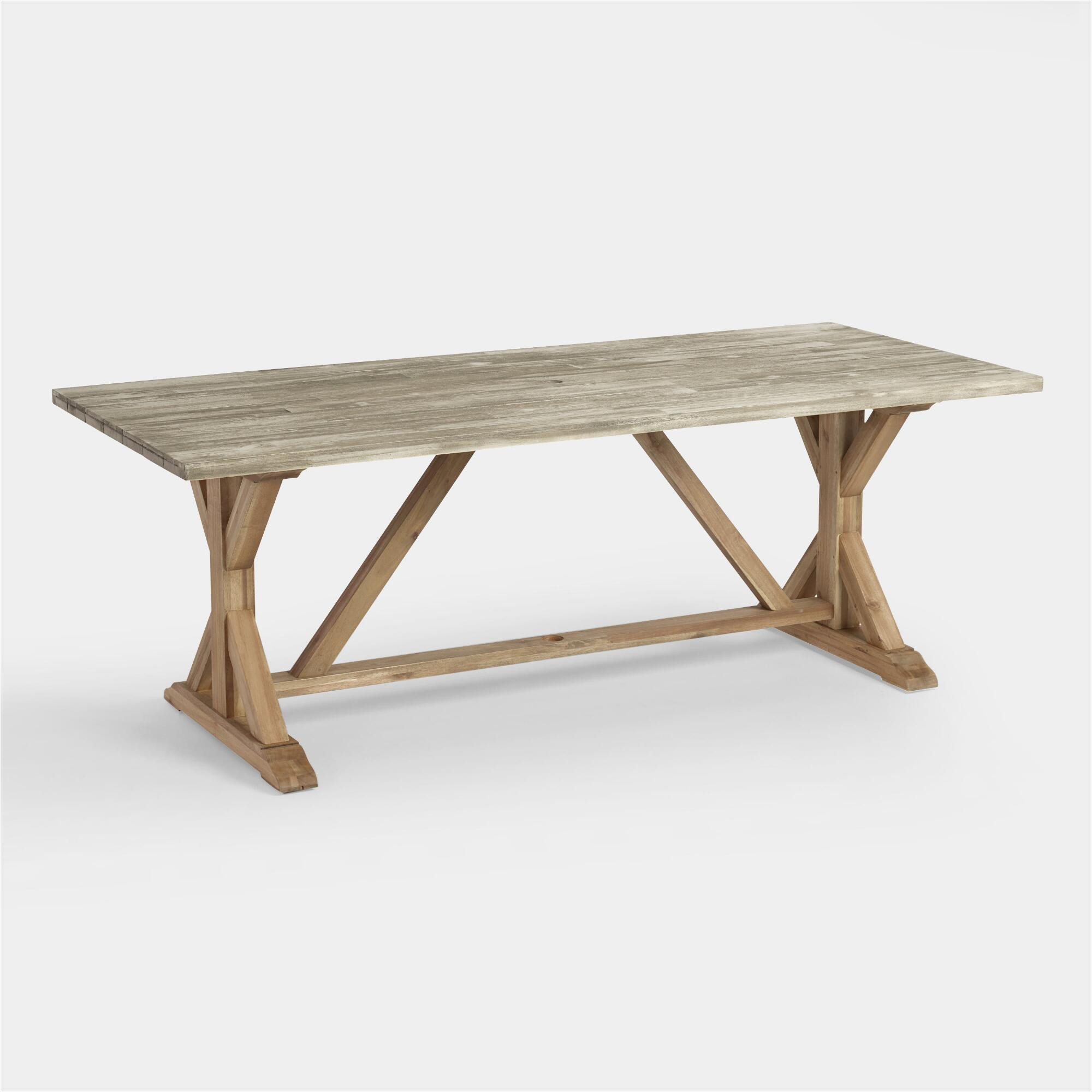 two tone wood san remo outdoor trestle dining table