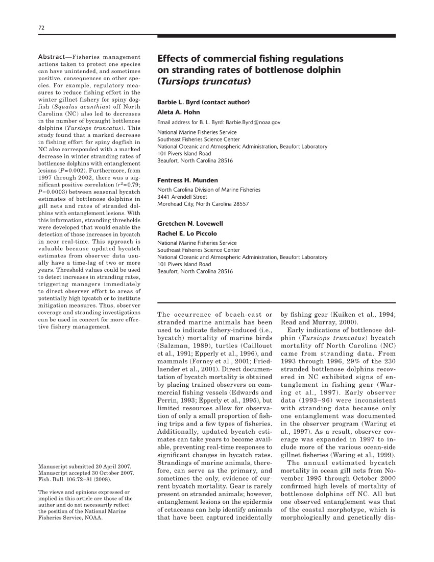 pdf characterization of north carolina commercial fisheries with occasional interactions with marine mammals