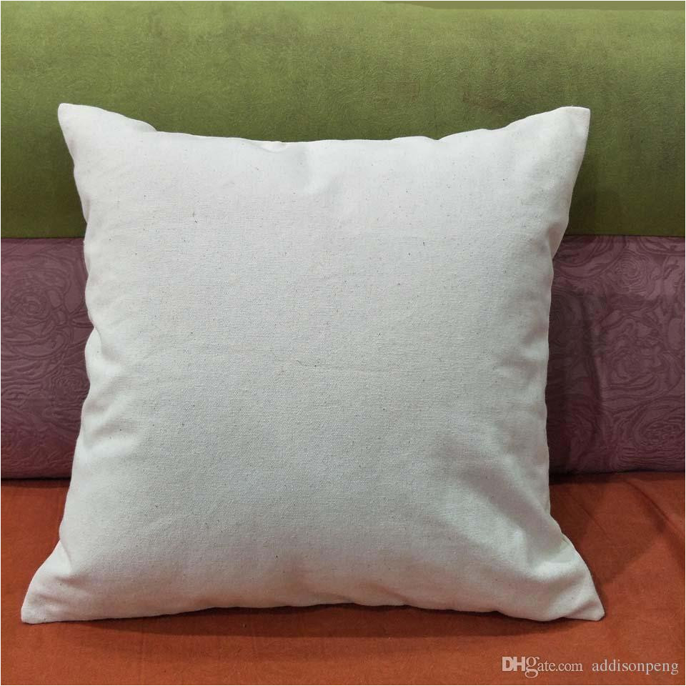 12 oz natural canvas pillow case 18x18 plain raw cotton embroidery blank pillow cover 12oz thick cotton canvas cushion cover blank thick cotton canvas
