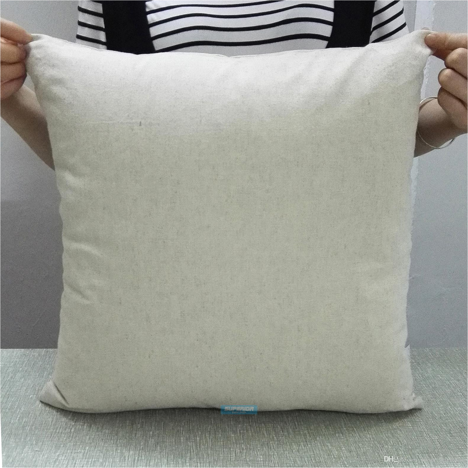 Blank Throw Pillow Covers wholesale All Sizes Plain Natural Gray Linen Cotton Blended Pillow Cover