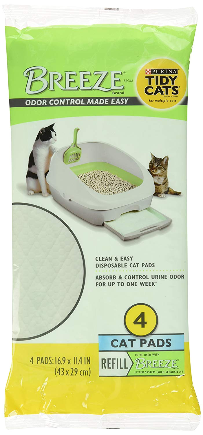 amazon com tidy cats breeze litter pads 16 9 x11 4 2 pack of 4 pads 2 pack 4 set of 2 pack pet supplies