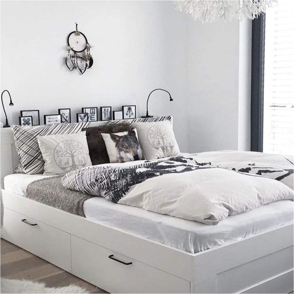 brimnes bed frame with storage headboard