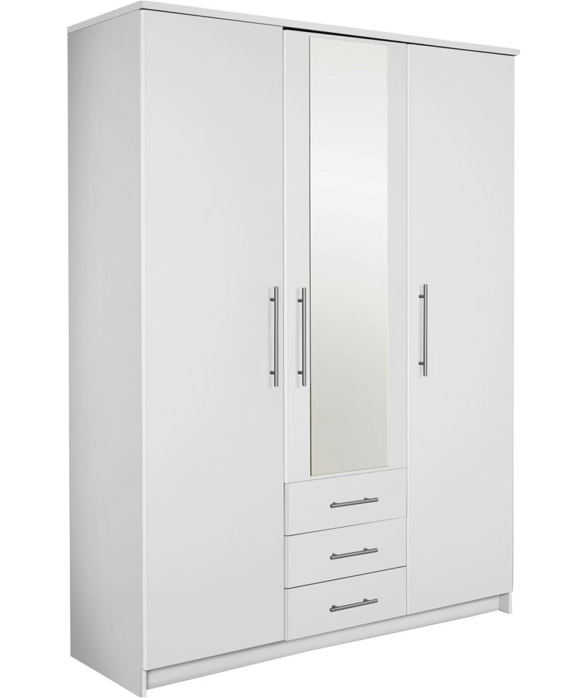 buy normandy 3 door 3 drawer large mirrored wardrobe white at argos co uk your online shop for wardrobes