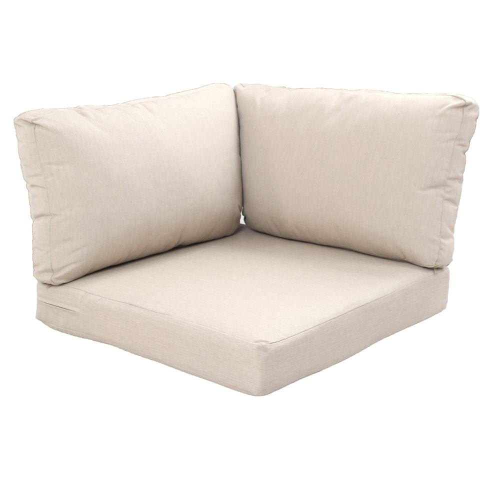 hampton bay beverly beige replacement 3 piece outdoor corner chair cushion set