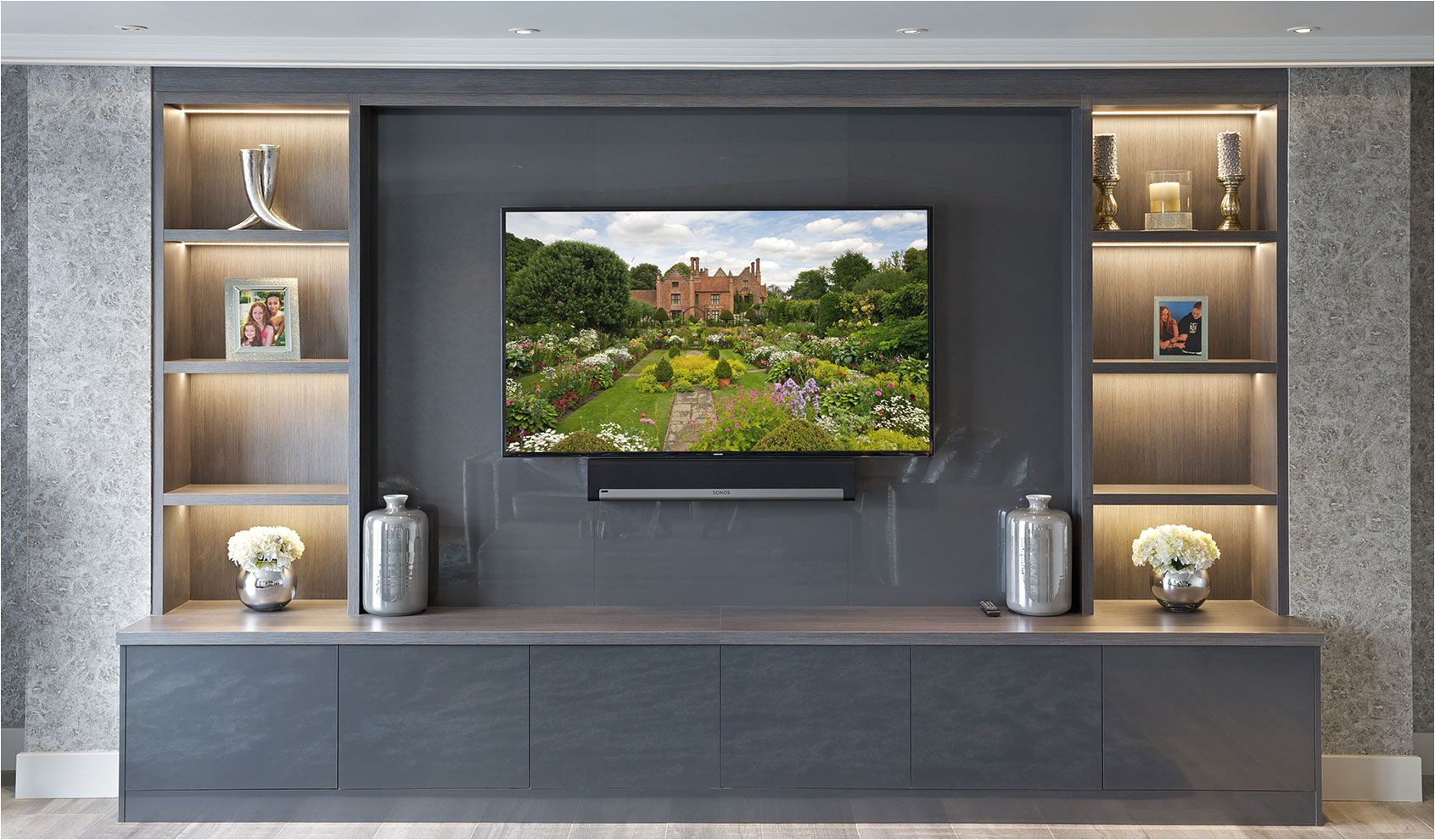 bespoke entertainment rooms and tv units by the wood works are designed for your ultimate enjoyment and the delight of your guests