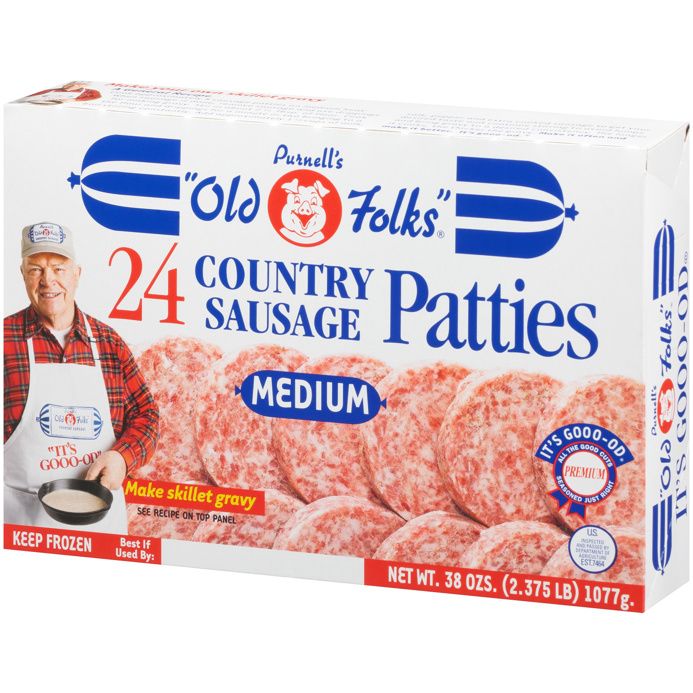 purnell s old folks medium patties 24 ct country sausage 38 oz box walmart com