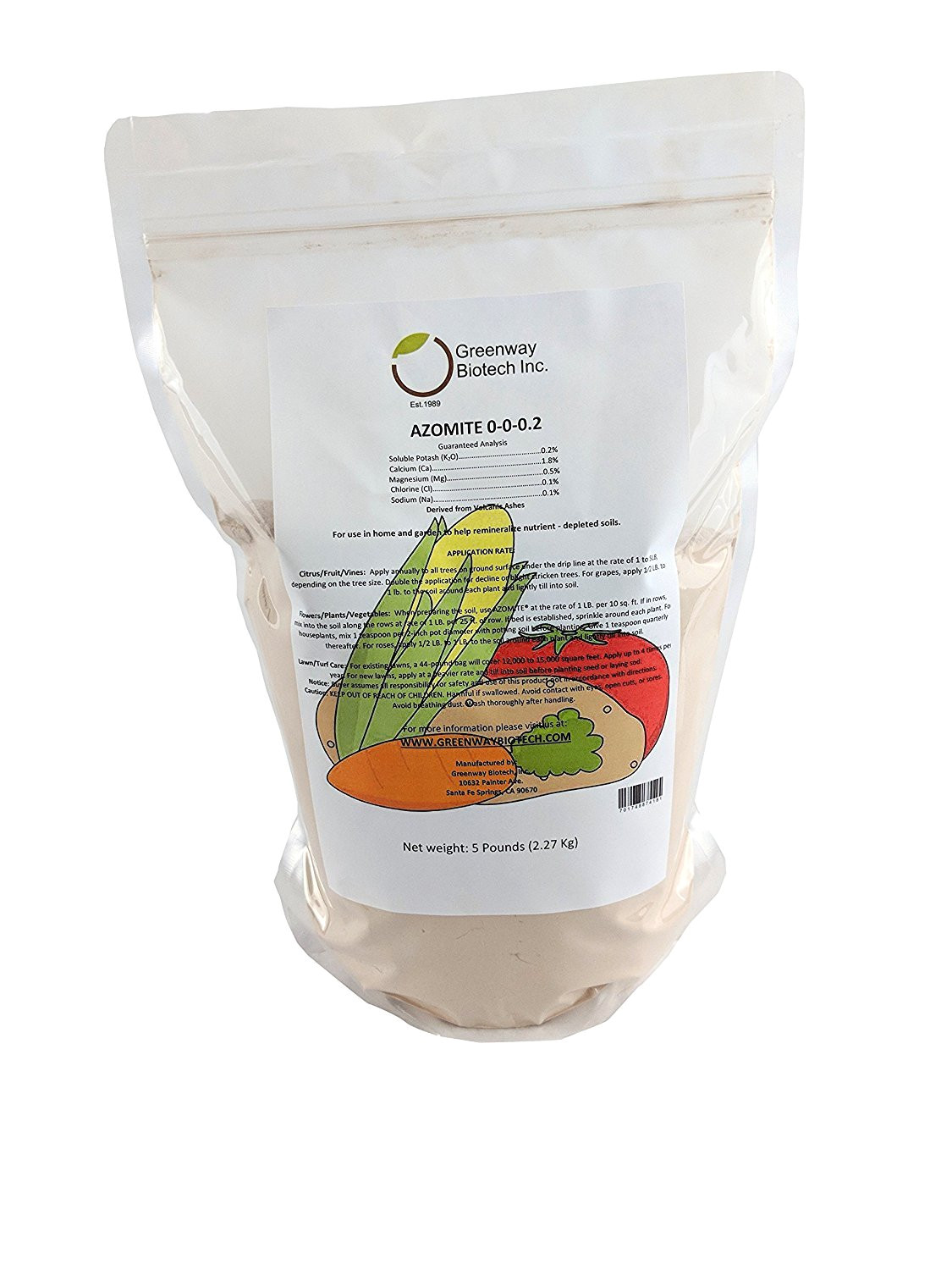 buy azomite rock dust volcanic ash organic trace minerals certified dealer organic trace minerals greenway biotech brand 5 pounds online at low prices