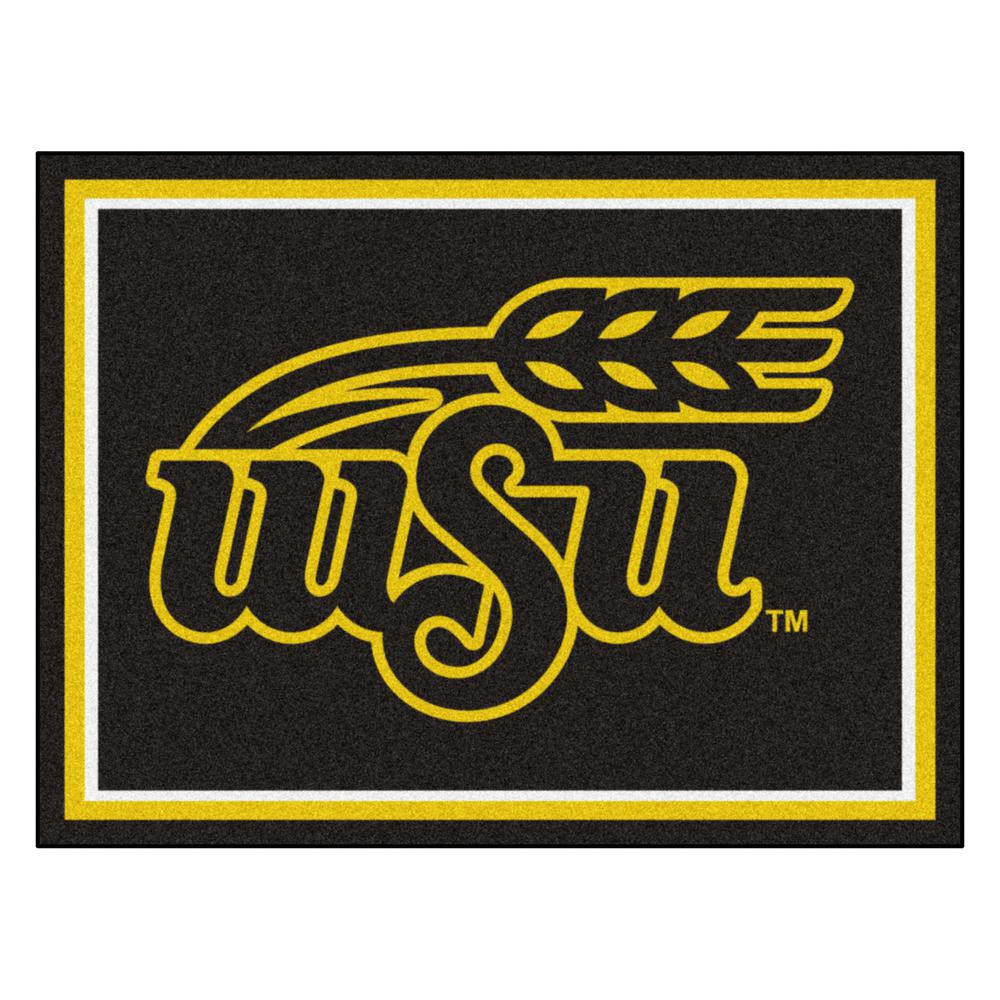 fanmats ncaa wichita state university black 10 ft x 8 ft indoor rectangle