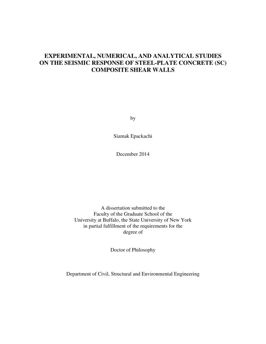 pdf experimental numerical and analytical studies on the seismic response of steel plate concrete sc composite shear walls