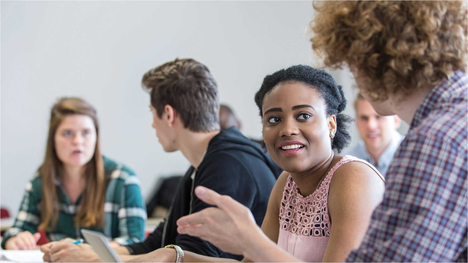 students in conversation