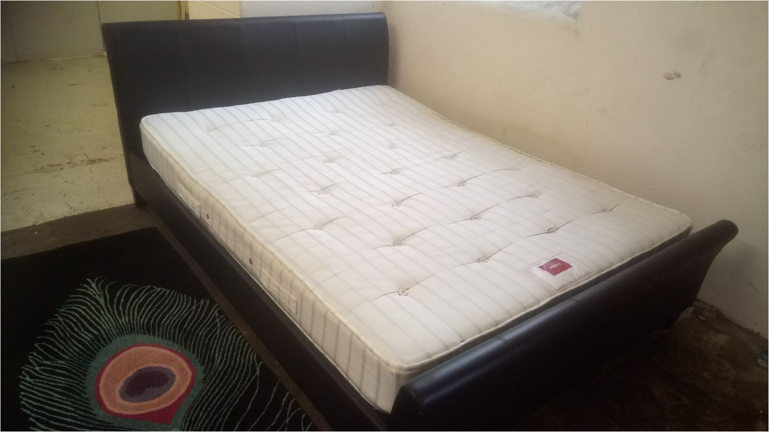 king size black leather bed now 135 see pics jpg
