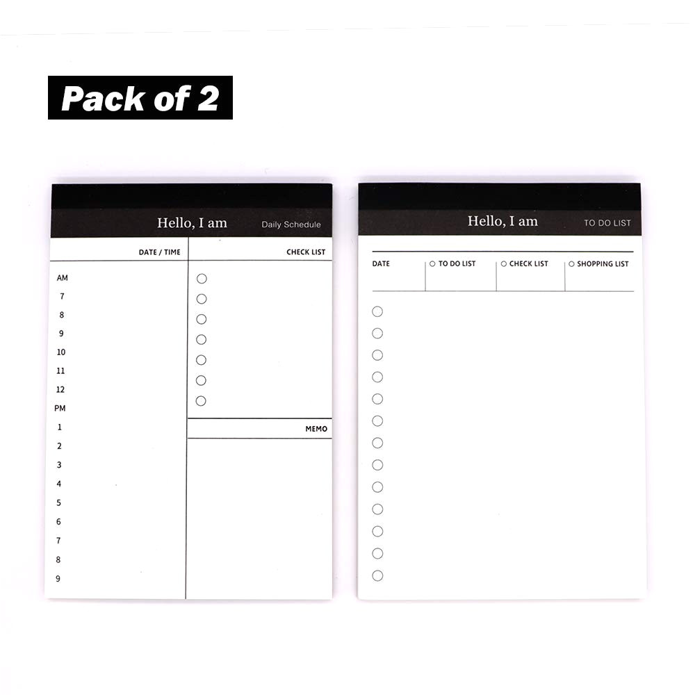 amazon com premium to do list check list note pad daily schedule planner shopping list organizer for office and kitchen pack of 2 50 sheets per pad