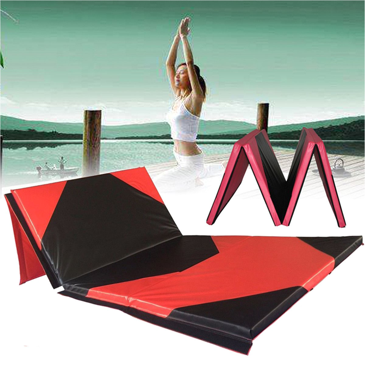 118x47x1 97inch gimnasia mat gym panel plegable yoga ejercicio tumbling aptitud pad