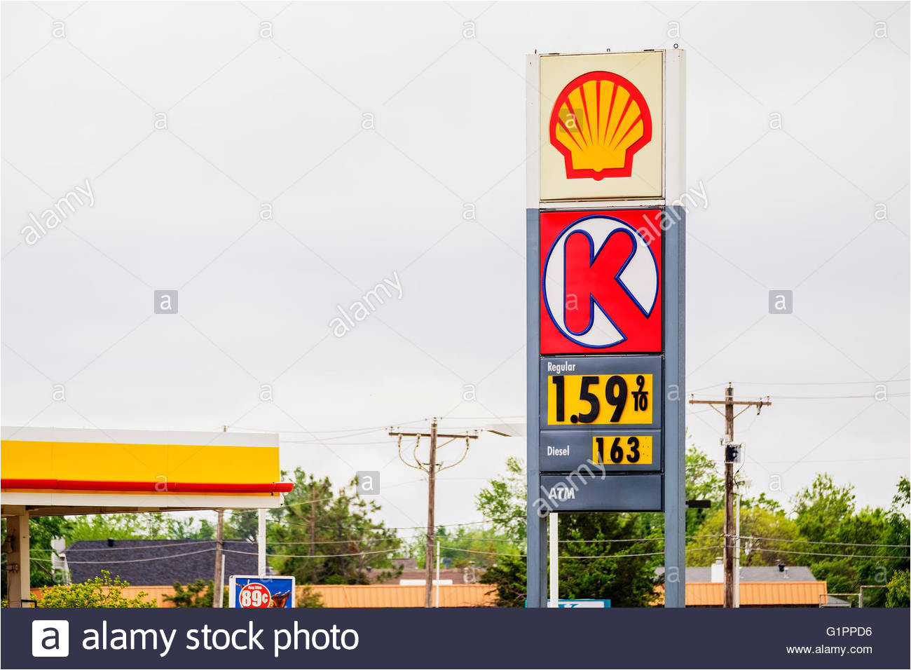 a circle k unterzeichnen vor einem supermarkt auf der route 66 in yukon oklahoma