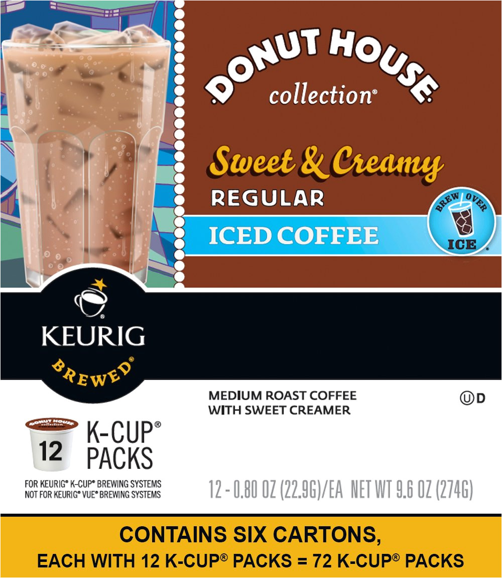 keurig donut house collection sweet creamy regular iced coffee k cup packs 12 count pack of 6 amazon com grocery gourmet food