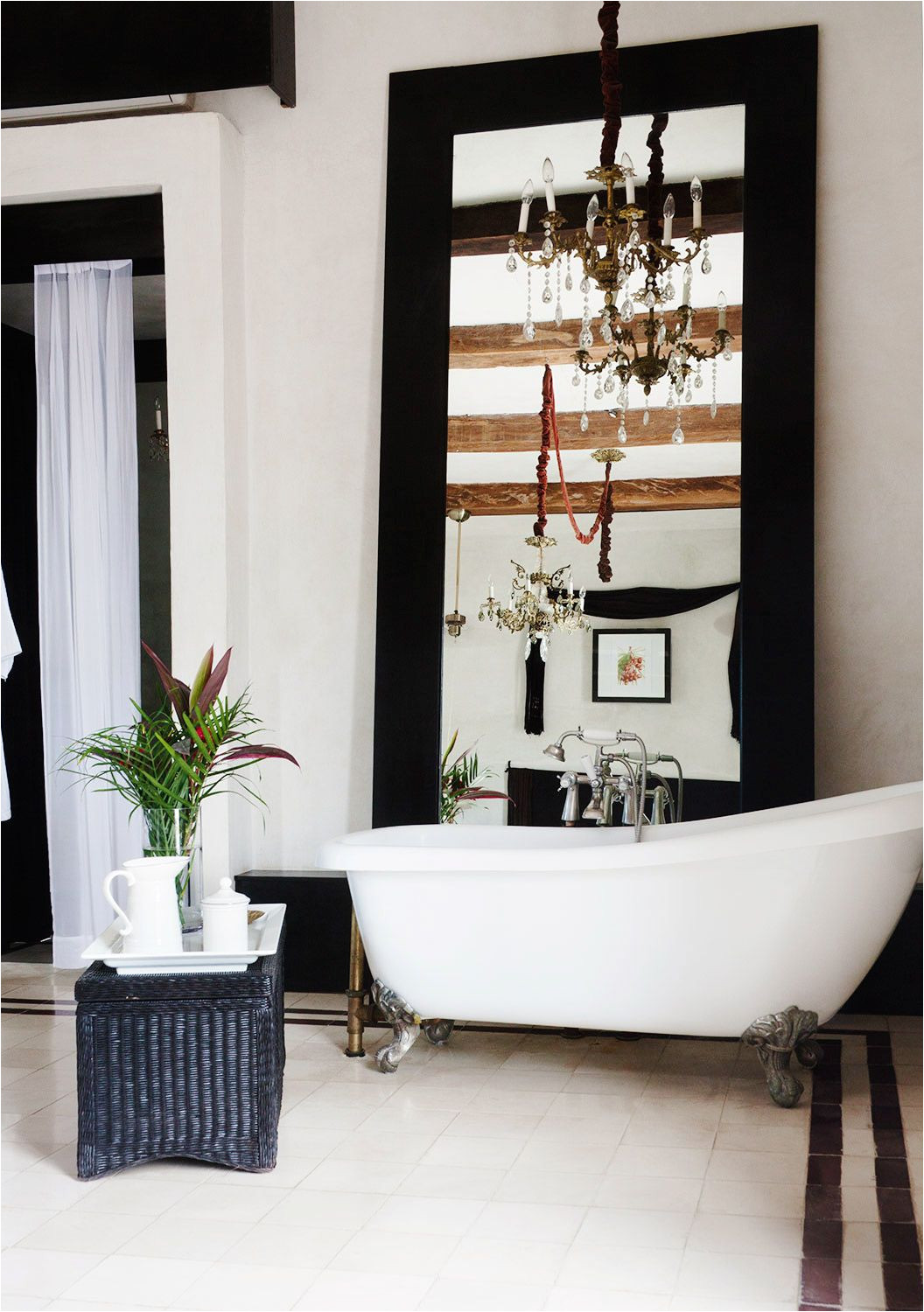 lonny magazine december january the clawfoot tub inside the single room at valladolid s coqui coqui