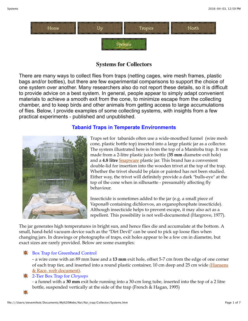 pdf design for a canopy trap for collecting horse flies diptera tabanidae