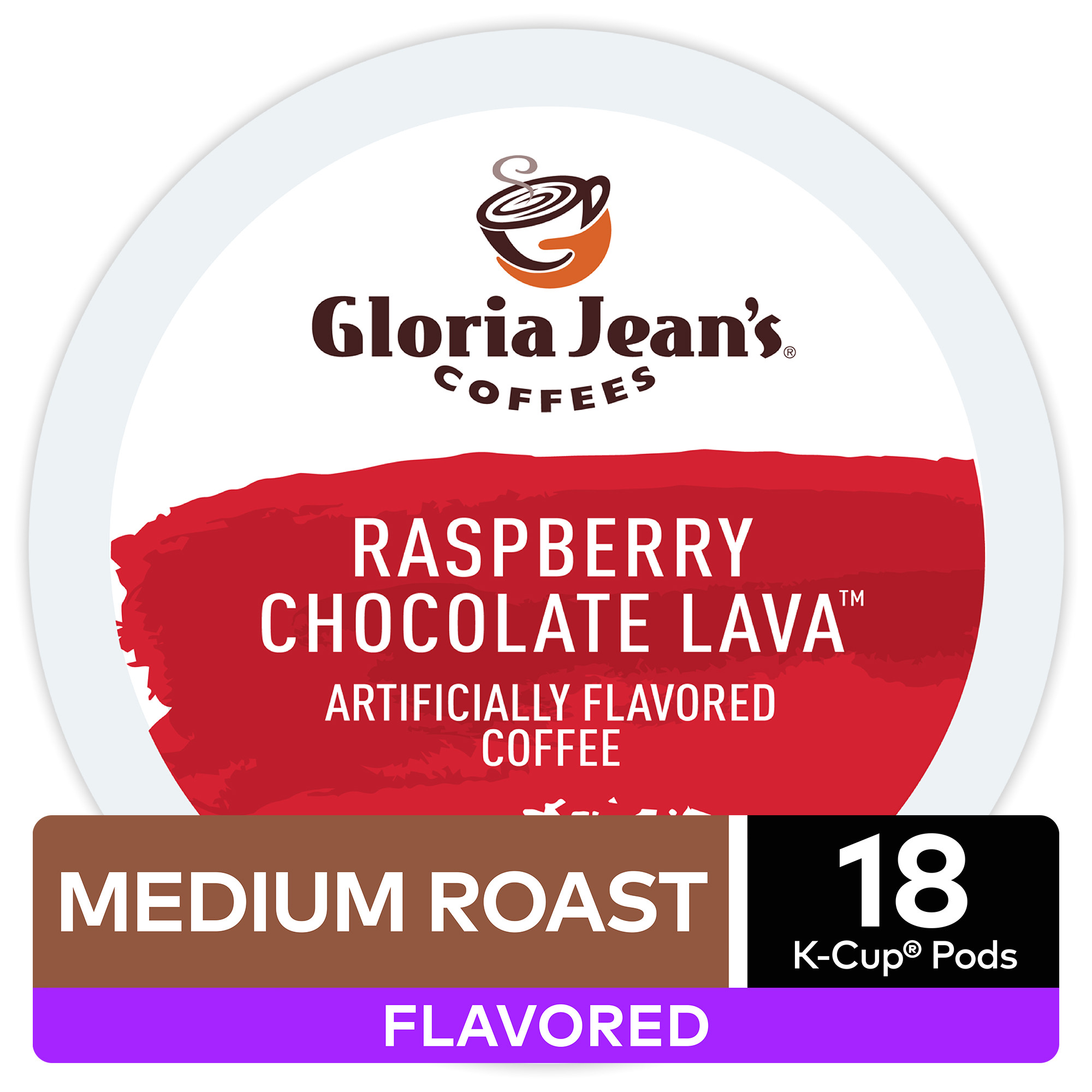 gloria jean s raspberry chocolate lava flavored coffee keurig k cup pods light roast 18 count walmart com